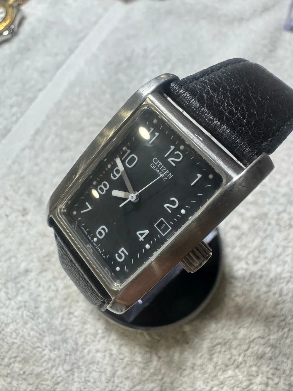 Citizen Black Dial Rectangular Stainless Steel Watch
